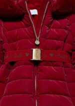 ABEL & LULA Zimná bunda červená s kapucňou a opaskom Belt coat red 5839 | Welcomebaby.sk