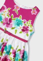 MAYORAL Dievčenské elegantné šaty s kvetmi a opaskom ružové Girl polin belted dress fuchsia 3921 | Welcomebaby.sk