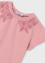 MAYORAL Tričko s krátkym rukávom s výšivkou ružové Tshirt short sleeves rosa 6012 | Welcomebaby.sk