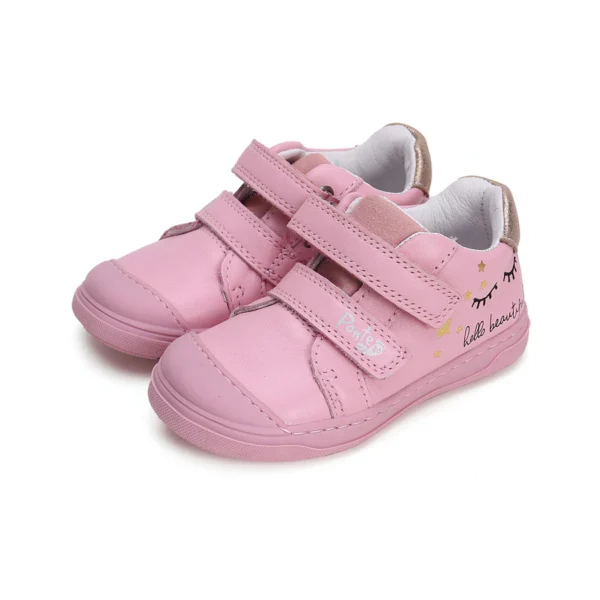 PONTE 20 DD Step Dievčenské celoročné ružové kožené topánky s očami Shoes girl eyes pink DA03-4-2440A | Welcomebaby.sk