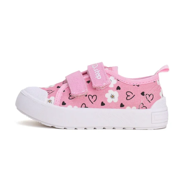 DD STEP Dievčenské plátenky so srdiečkami ružová čierna Shoes heart pink black 42654 | Welcomebaby.sk