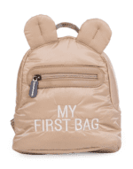 CHILDHOME Detský ruksak s uškami My first bag béžový CWKIDBPBE puffered beige | Welcomebaby.sk