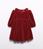 ABEL & LULA Červené teplé velvet šaty s ligôtkami Dress Velvet Glitter 5523 | Welcomebaby.sk