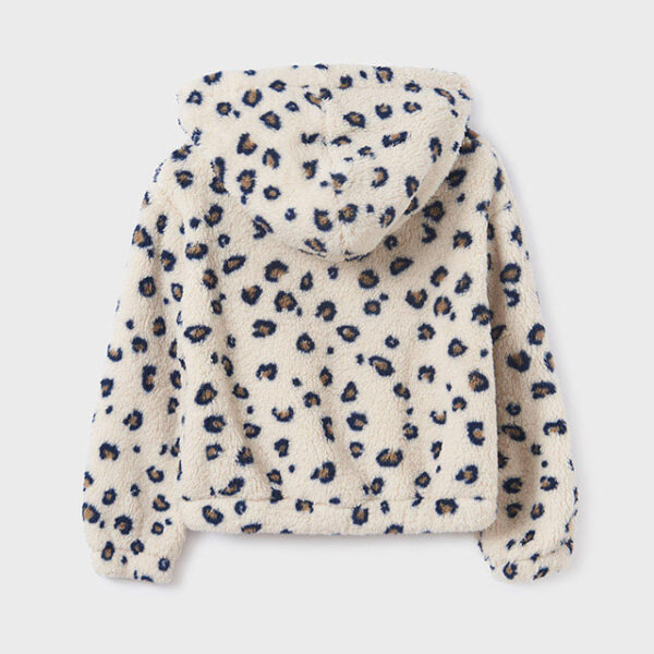 MAYORAL Kožušinová mikina krémová Hoodie fur zip 7492 | Welcomebaby.sk