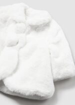 MAYORAL Kožušinový kabát pre bábätká biely Newborn girl fur coat white 2451 | Welcomebaby.sk