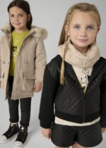 MAYORAL Koženková bunda čierna Padded jacket 4496 | Welcomebaby.sk