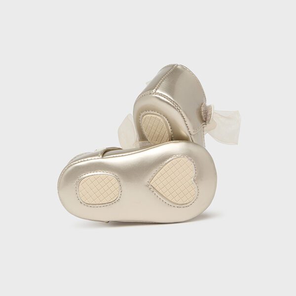 MAYORAL Slávnostné capačky s mašľou zlaté Shoes light gold 9814 | Welcomebaby.sk