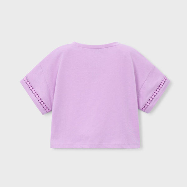 MAYORAL Tričko s krátkym rukávom 3012 Girl's knotted T-shirt lila | Welcomebaby.sk