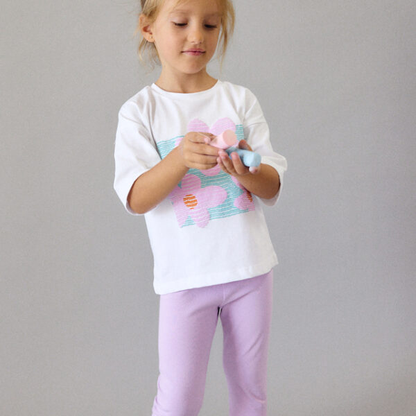 MAYORAL Tričko s krátkym rukávom 3016 Drop shoulder tshirt lila | Welcomebaby.sk