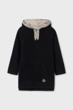 MAYORAL Teplákové šaty s kapucňou čierne Hooded jumper dress black 7983 | Welcomebaby.sk