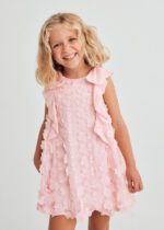 ABEL & LULA Šaty s kvetmi a volánmi ružové Girl flower bambula dress peony 5042 | Welcomebaby.sk