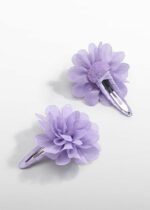 ABEL & LULA Dievčenská sponka s kvetom fialová Girl floral bambula clips lila 5439 | Welcomebaby.sk