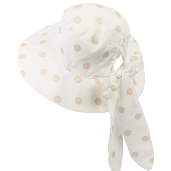 JAMIKS Letný klobúčik s bodkami krémový TAMILA Summer hat ecru JLH021 | Welcomebaby.sk