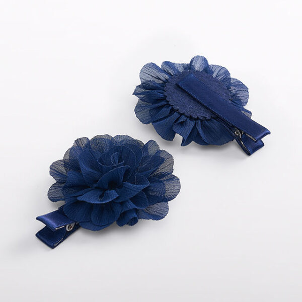 ABEL & LULA Dievčenská sponka s kvetom na klip tmavomodrá Hair clip set navy 5969 | Welcomebaby.sk