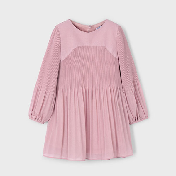 MAYORAL Skladané šaty ružové Pleated dress makeup 4922 | Welcomebaby.sk