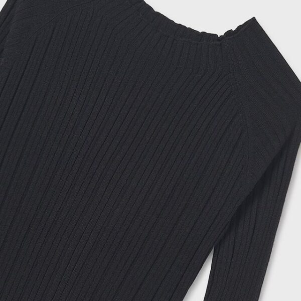 Pletené minimalistické tričko 7015 Mayoral Knitted mockneck black | Welcomebaby.sk
