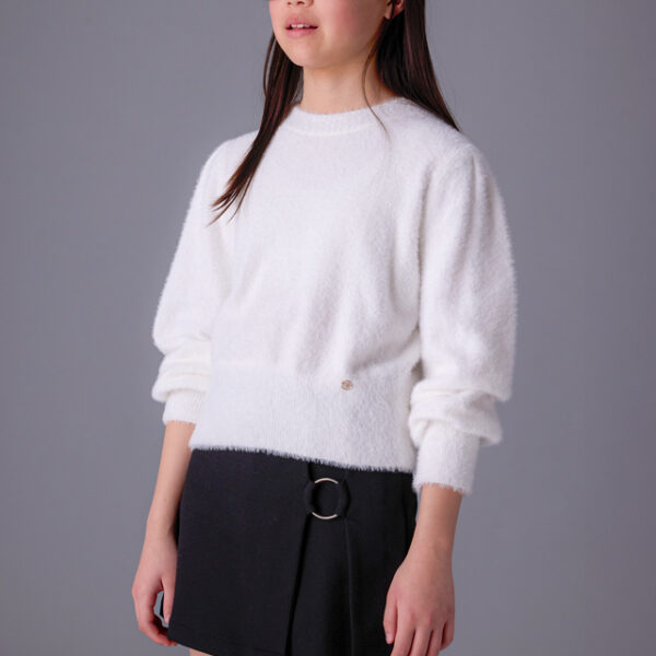 Huňatý sveter 7308 Fur jumper white | Welcomebaby.sk