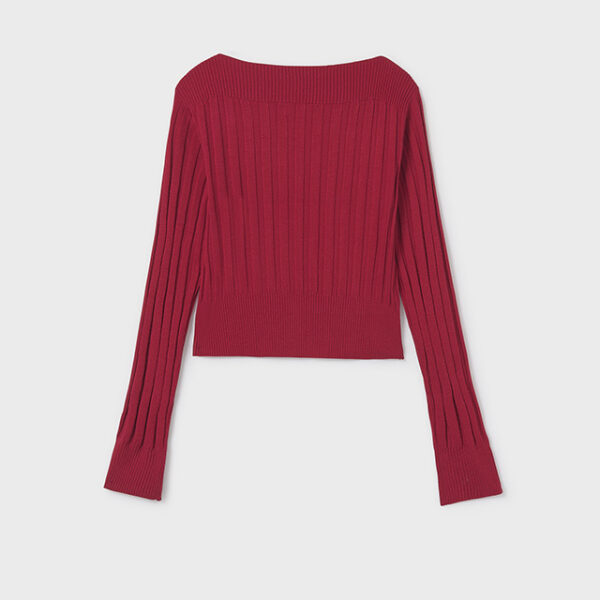 MAYORAL Rebrovaný sveter 7313 Rib knit jumper red | Welcomebaby.sk