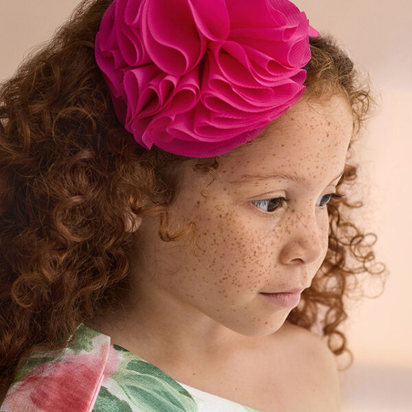 ABEL & LULA Čelenka s kvetom 5472 Chiffon flower headband fuchsia | Welcomebaby.sk
